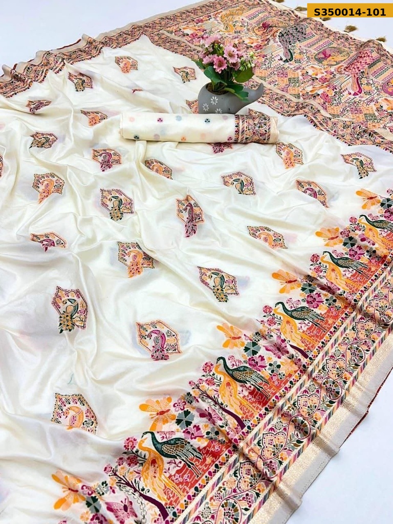 Fancy Pashmina Kashmiri Silk Saree