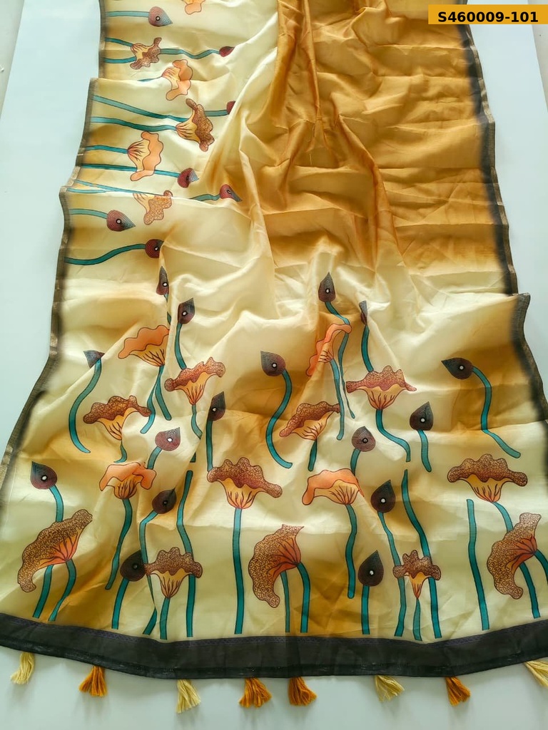 Fancy Chanderi Cotton Digital Print Saree