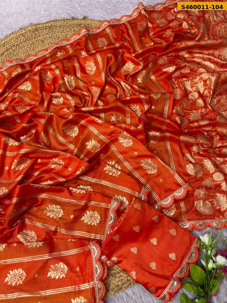 Fancy  Soft Russian Silk Saree