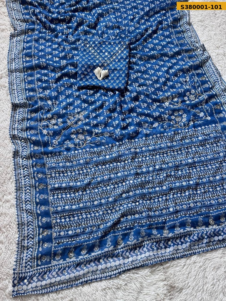 Fancy Soft Chinnon  Saree