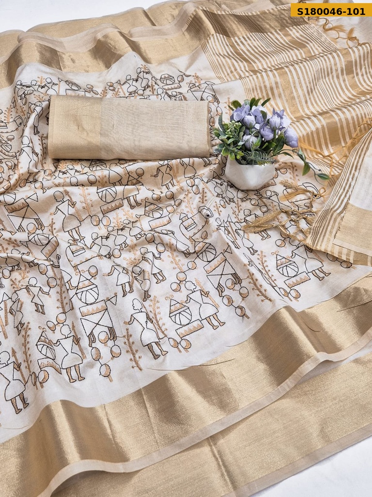 Fancy Aasami Tussar Silk Saree