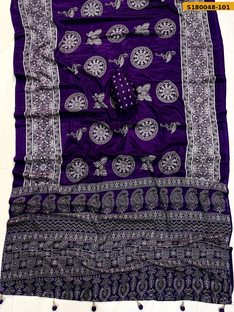 Fancy Crepe Gajji Silk Saree