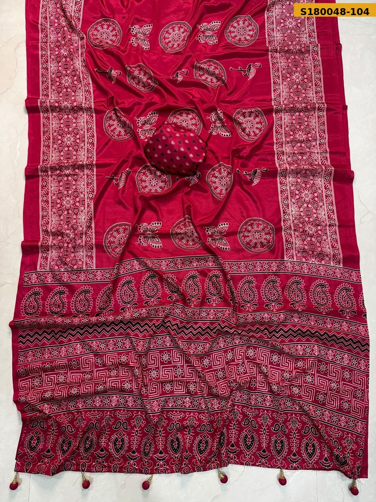 Fancy Crepe Gajji Silk Saree