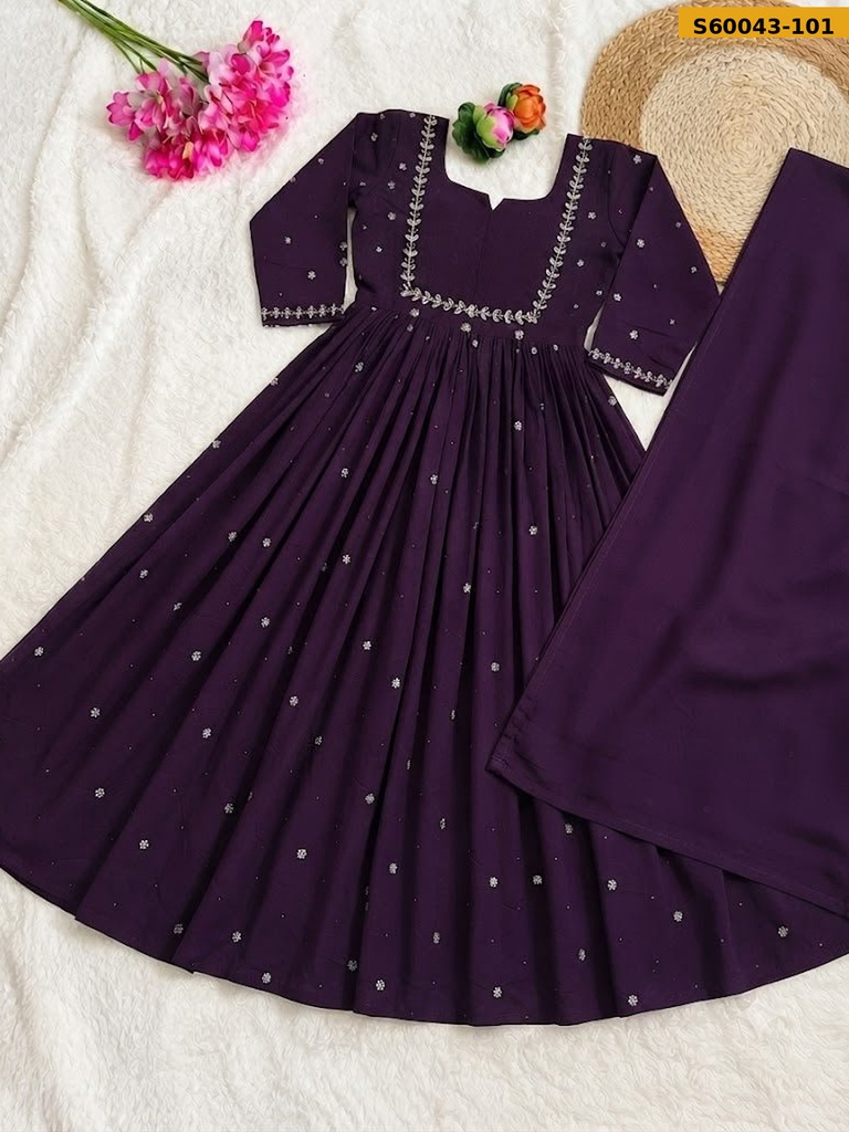 Fancy Fendy Silk Anarkali & Dupatta