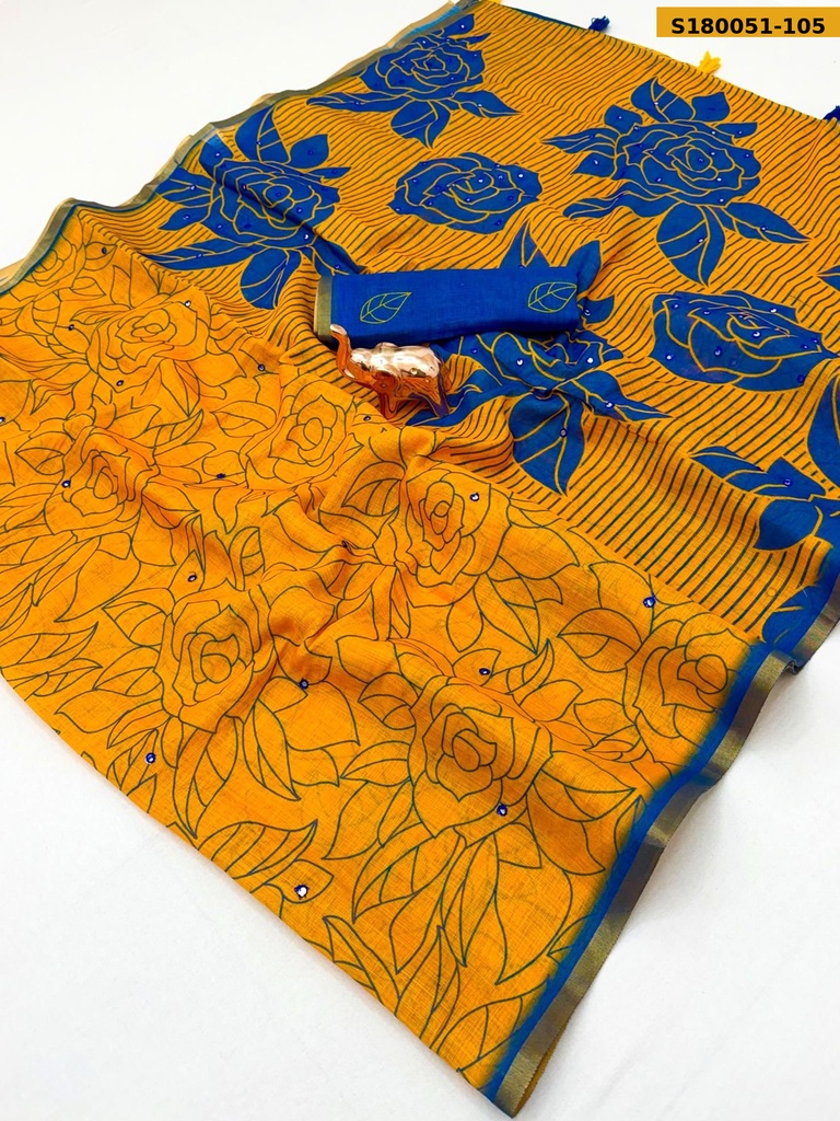 Fancy Linen Cotton Saree