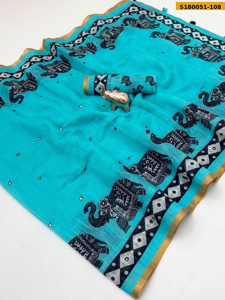 Fancy Linen Cotton Saree