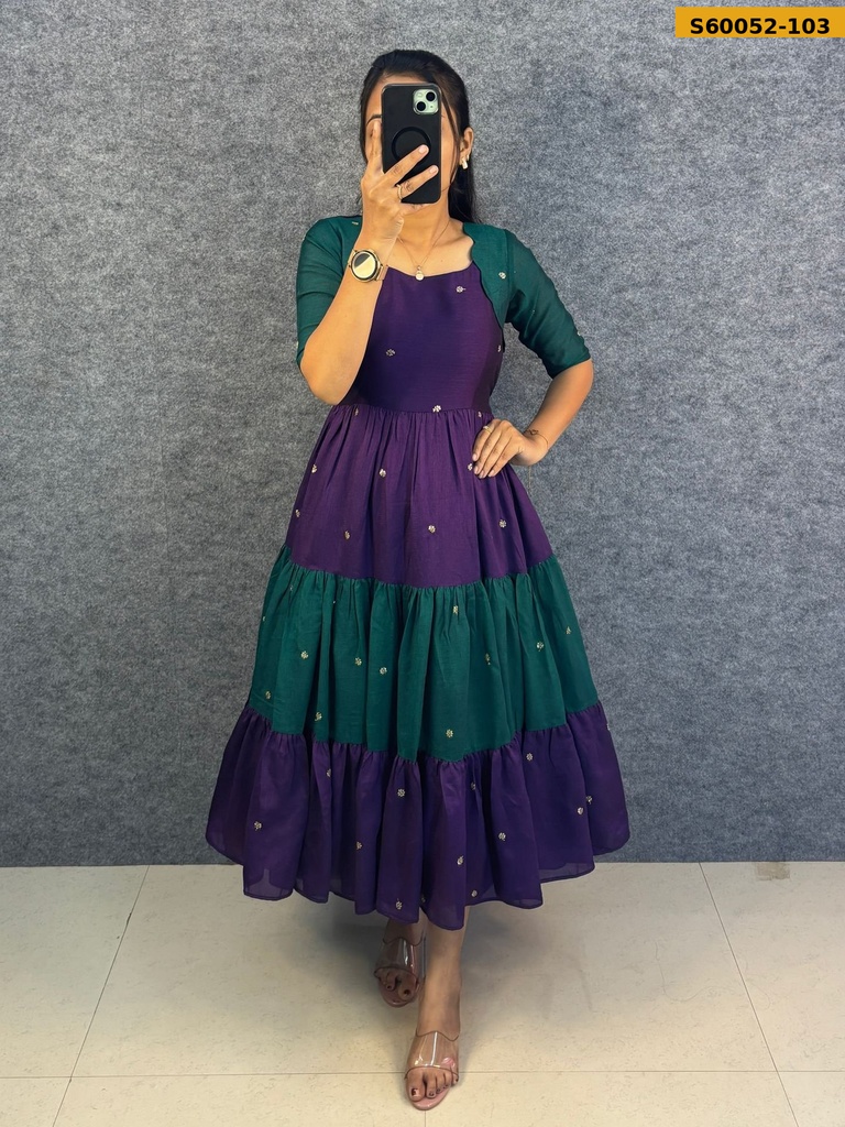 Fancy Blooming Vichitra Silk Maxi
