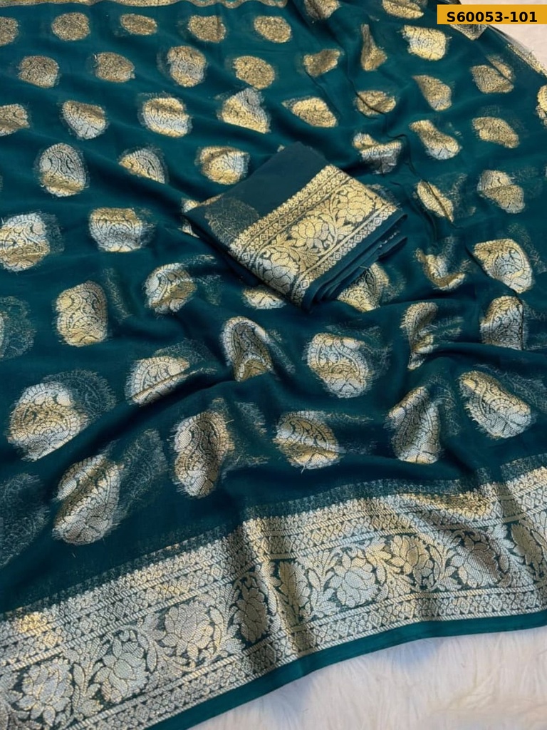 [S60053-101] Fancy Viscose Georgette Saree (S60053-101)