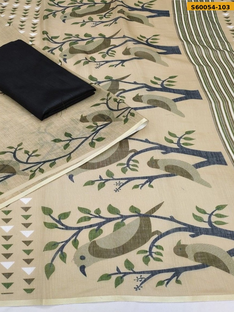 Fancy Soft Linen Cotton Saree