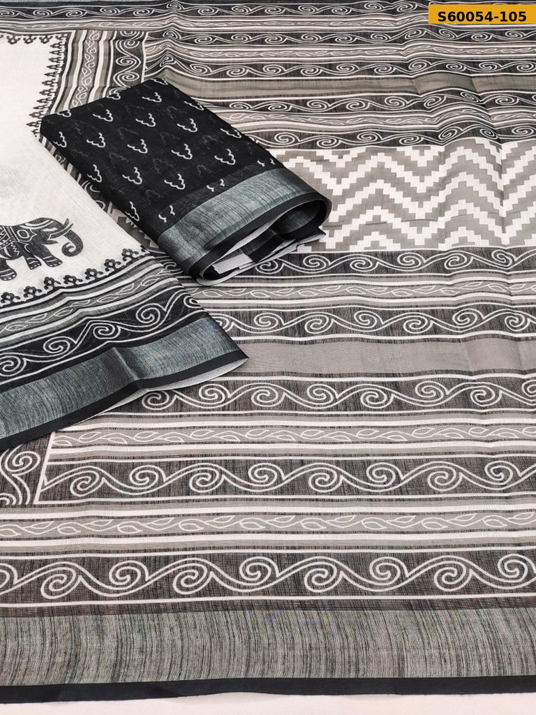 Fancy Soft Linen Cotton Saree