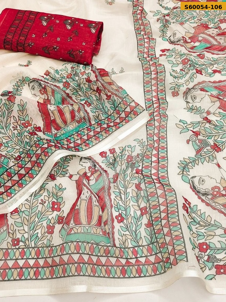 Fancy Soft Linen Cotton Saree