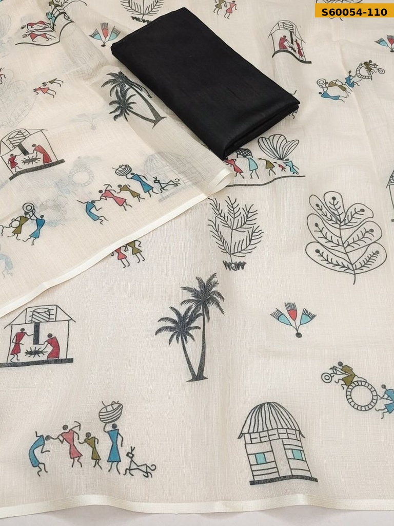 Fancy Soft Linen Cotton Saree