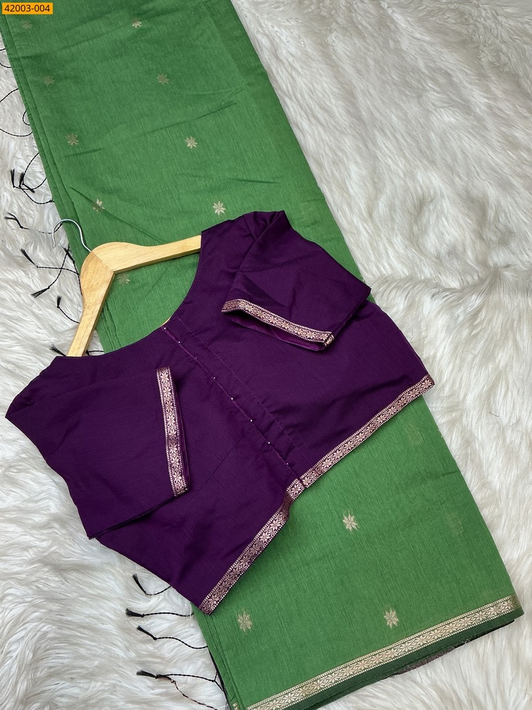 Maheswari Cotton sarees with stitched blouse