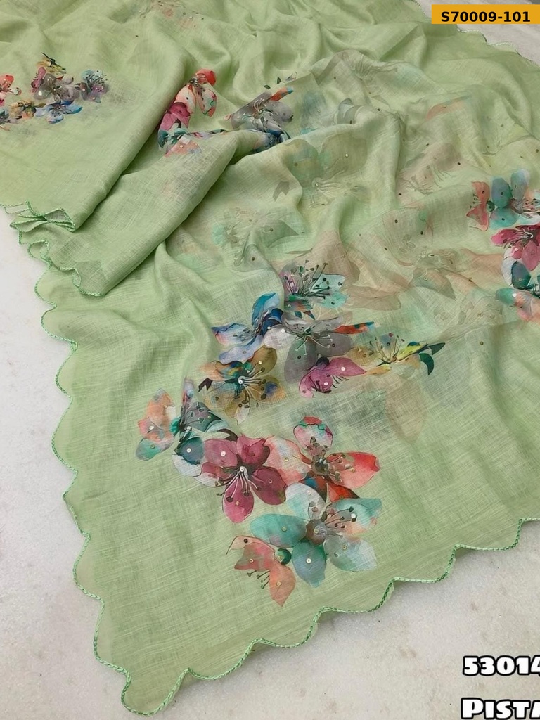 Fancy Soft Linen Saree