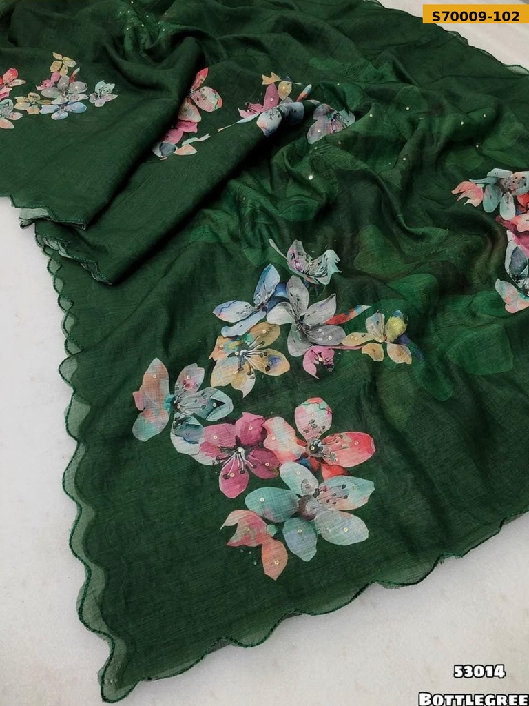 Fancy Soft Linen Saree