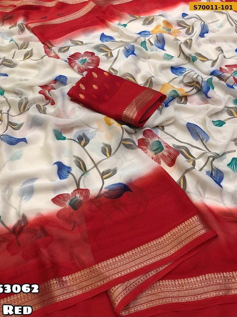 Fancy Moss Chiffon Saree