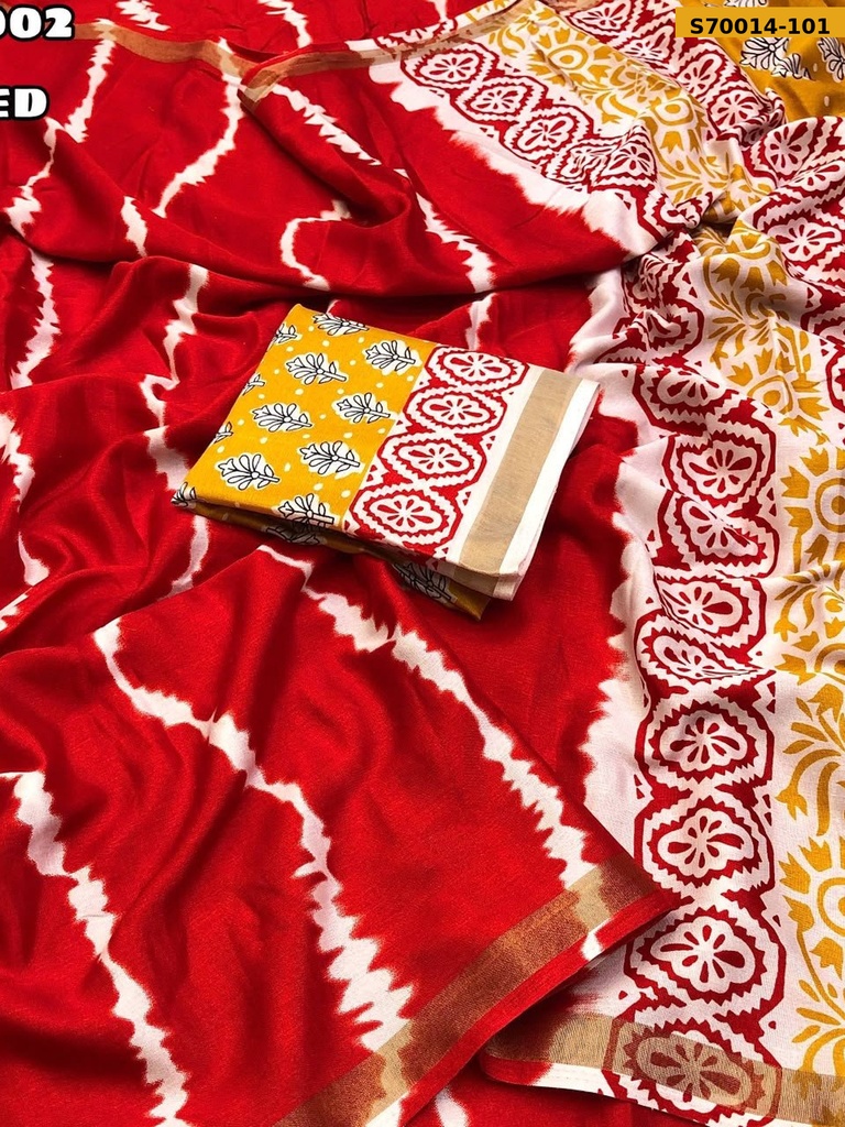 Fancy Mul Cotton Sibori Print Saree