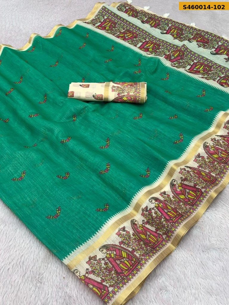 Fancy Soft Linen Cotton Saree