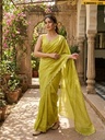 Fancy Star Georgette Pearl border Saree