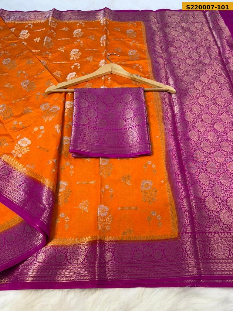 [S220007-101] Fancy Banarasi Katan Soft Silk Sarees (S220007-101)