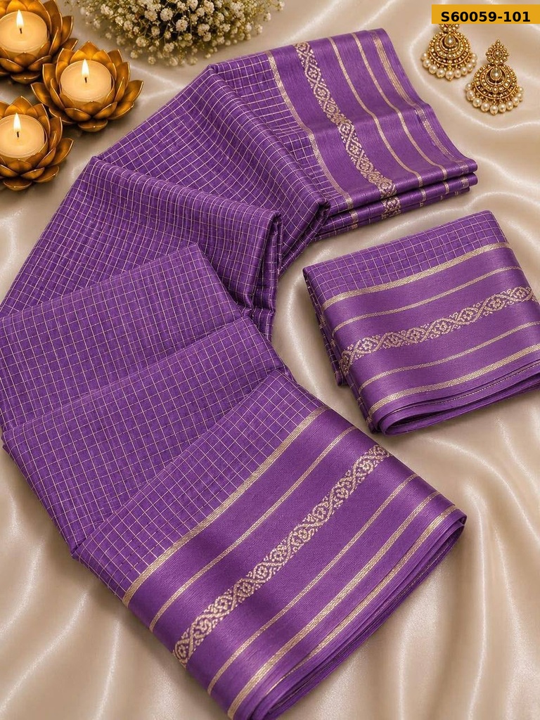 Fancy Viscose Georgette Checks Saree
