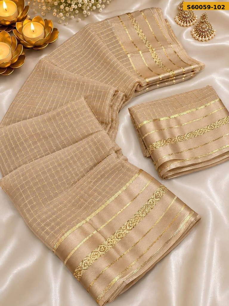 Fancy Viscose Georgette Checks Saree