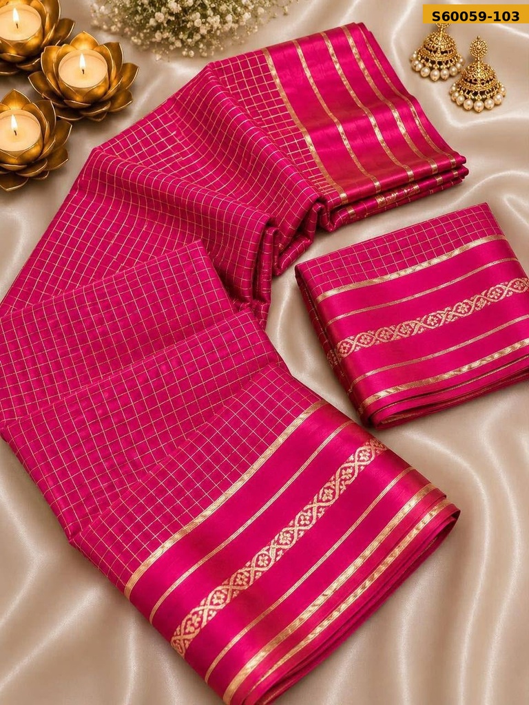 Fancy Viscose Georgette Checks Saree