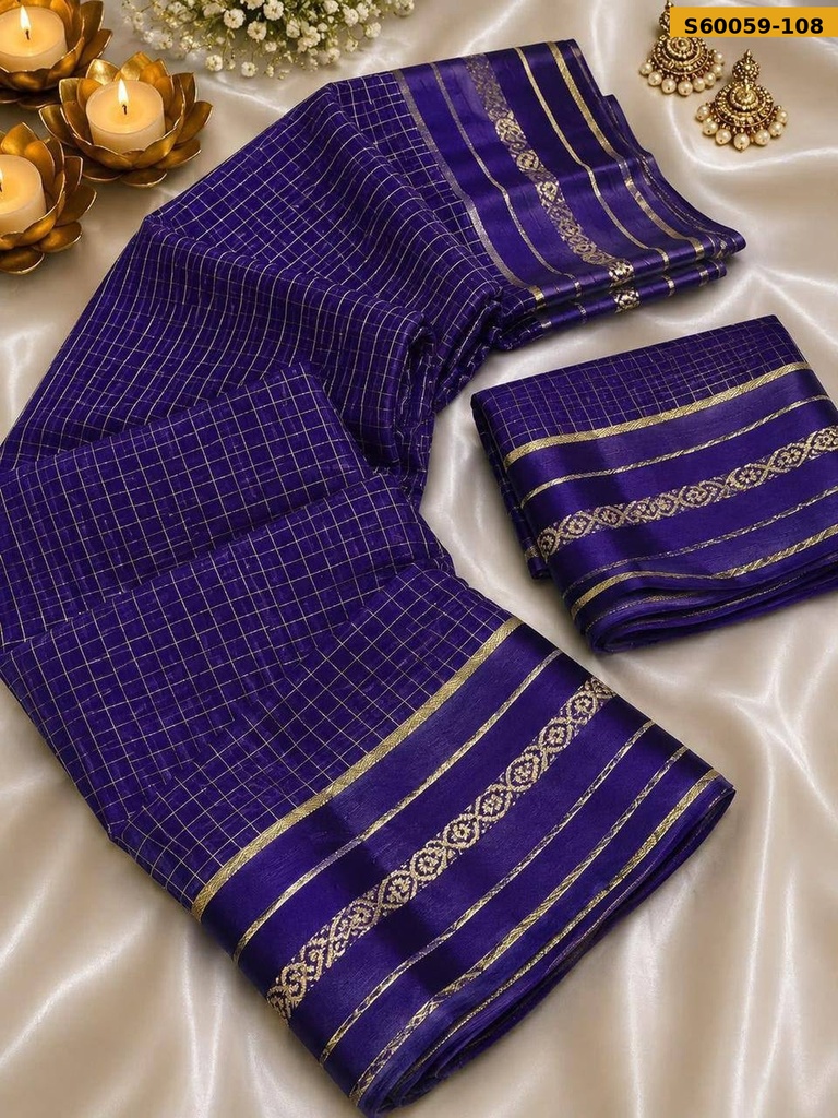 Fancy Viscose Georgette Checks Saree