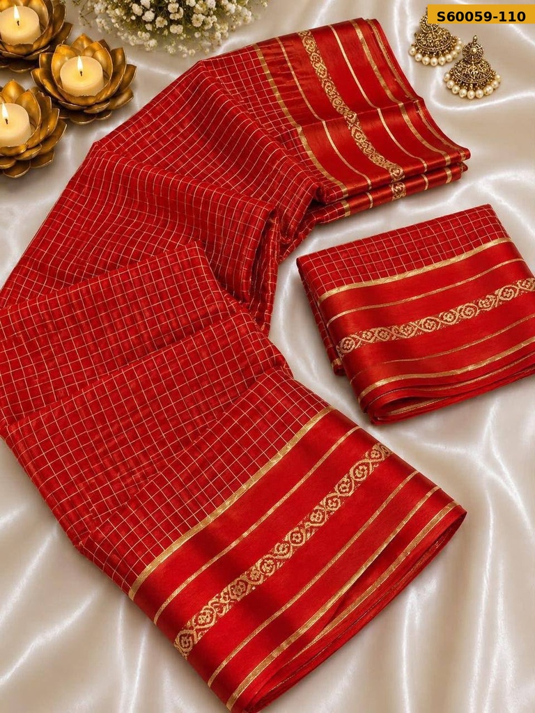 Fancy Viscose Georgette Checks Saree