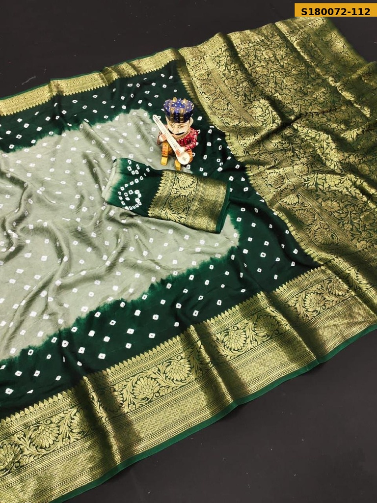 Fancy Cotton Silk Bhandhani Printed Saree