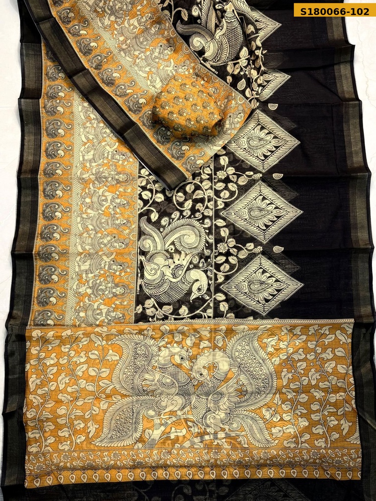 Fancy Soft Linen Cotton Saree