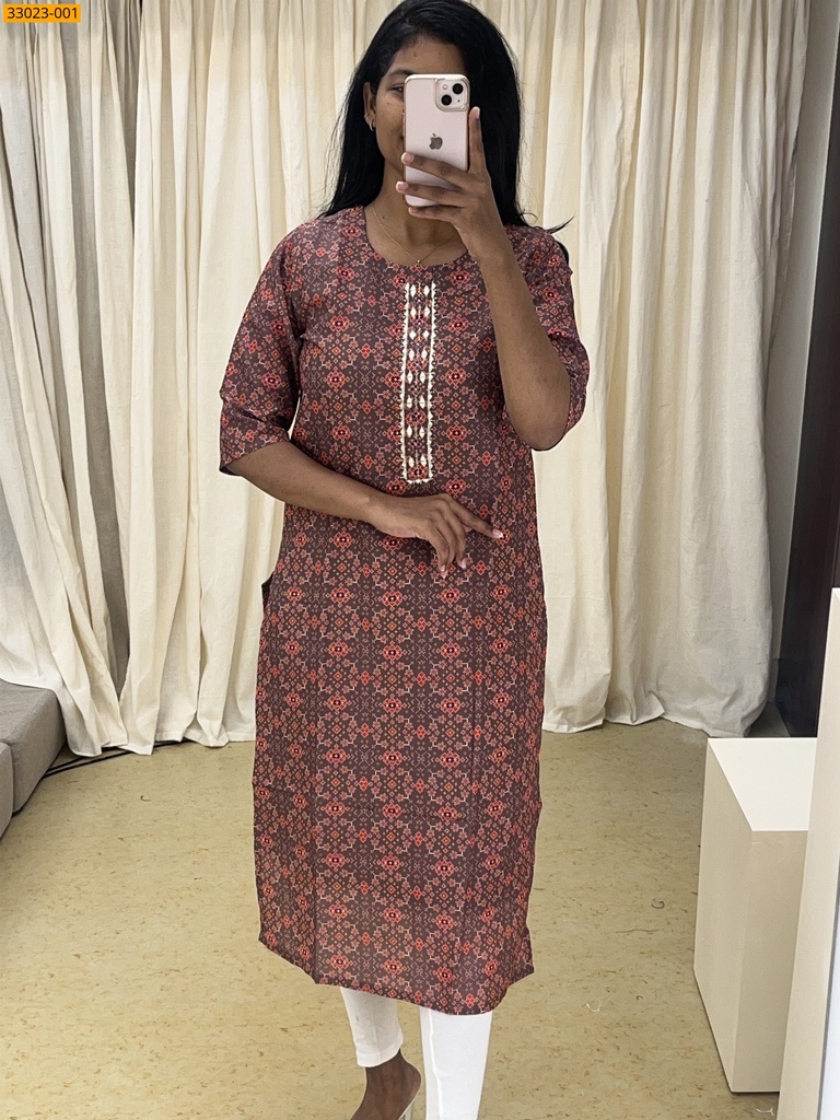 Muslin Silk Printed Kurti