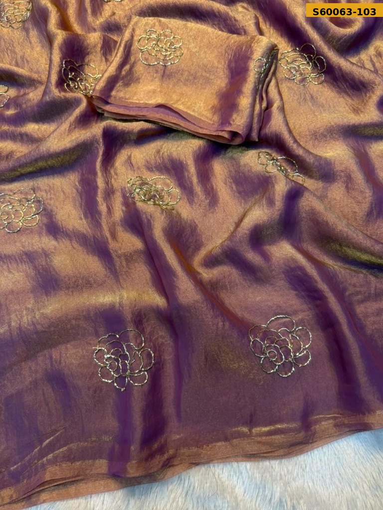 Fancy Two tone Space Silk Saree