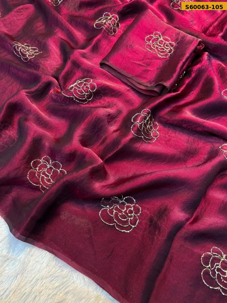 Fancy Two tone Space Silk Saree