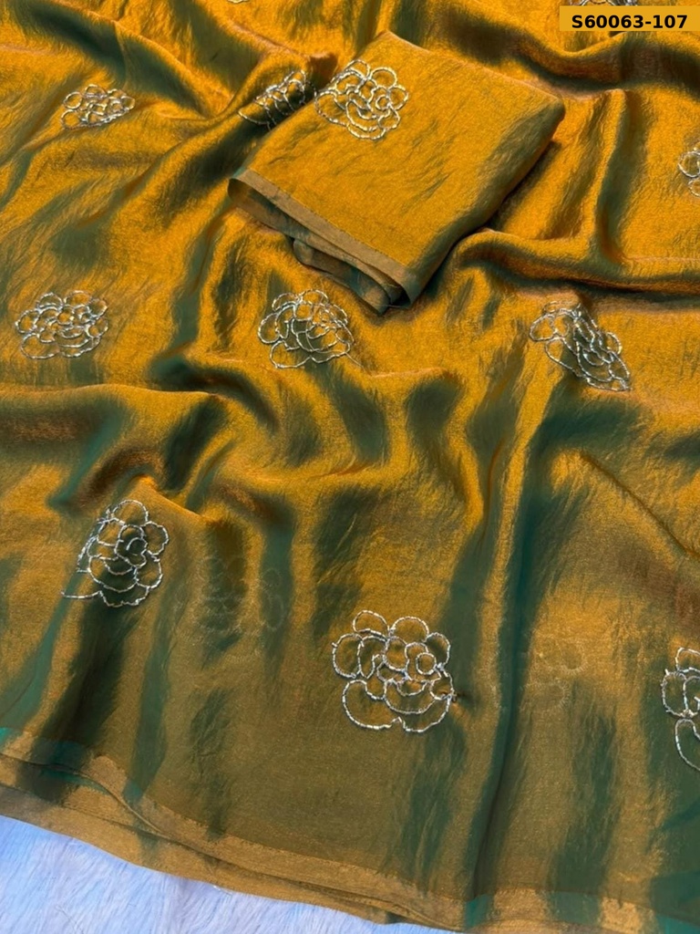 Fancy Two tone Space Silk Saree