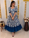 Fancy Vichithra Silk  Kalamkari Maxi