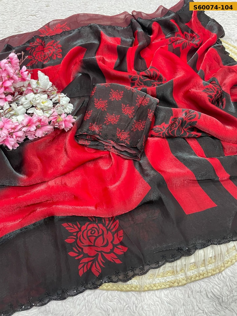 Fancy Fendy Satin Space Silk Saree
