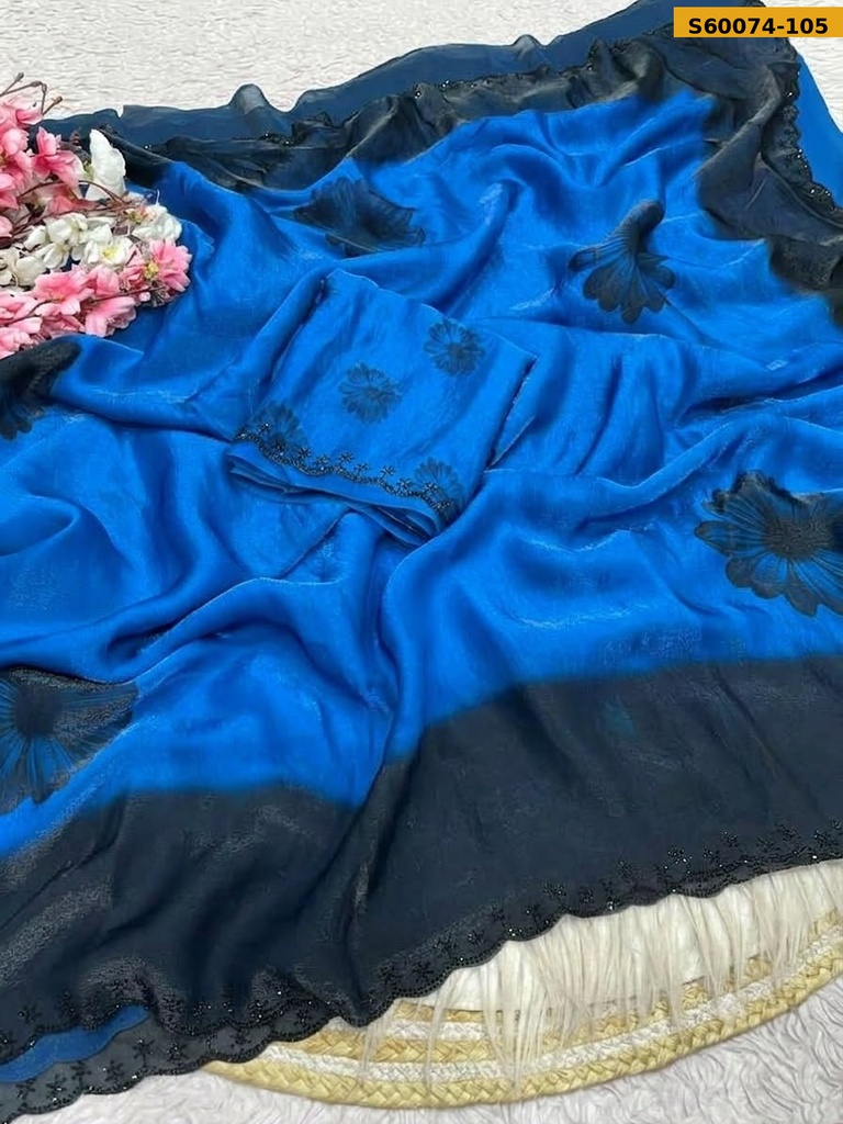 Fancy Fendy Satin Space Silk Saree