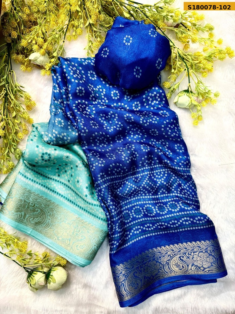 Fancy Dull Moss Silk Saree