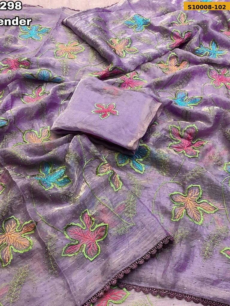 Fancy Space Silk Embroidery Saree(S-90)