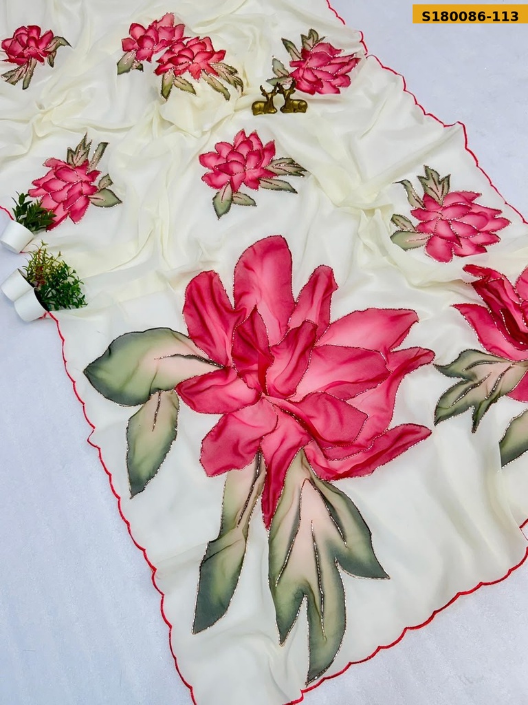 Fancy Soft Chiffon Floral Printed Saree