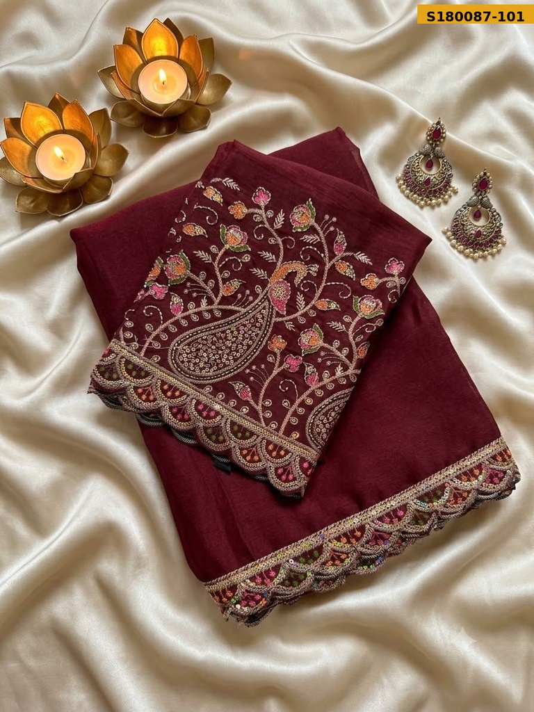 [S180087-101] Fancy Star Georgette Saree (S180087-101)