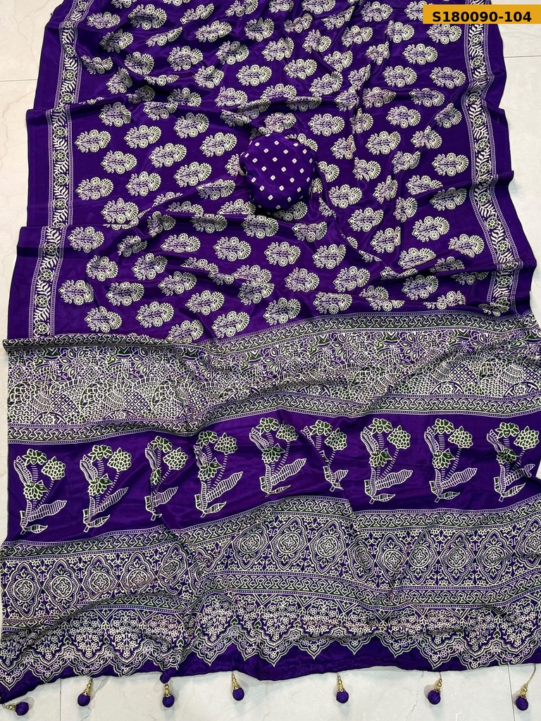 Fancy Crepe Gajji Silk Saree