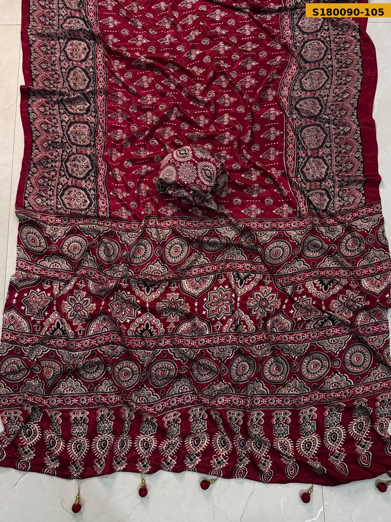 Fancy Crepe Gajji Silk Saree