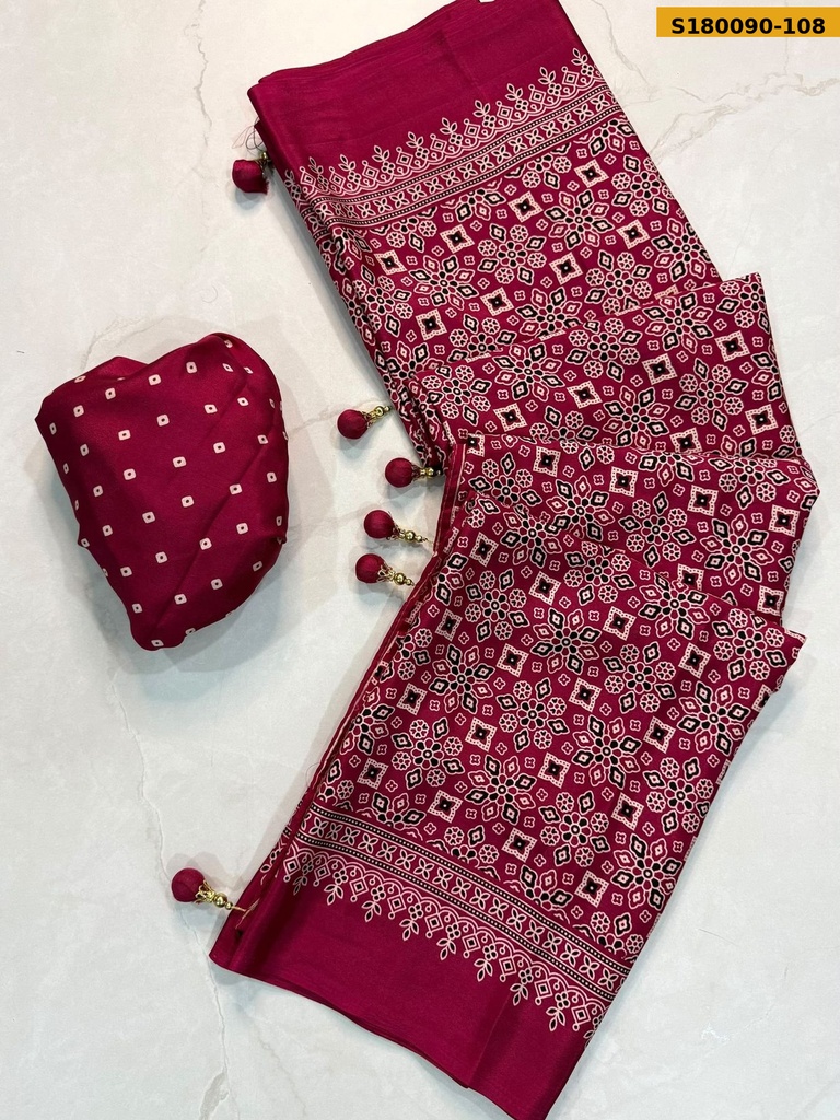 Fancy Crepe Gajji Silk Saree