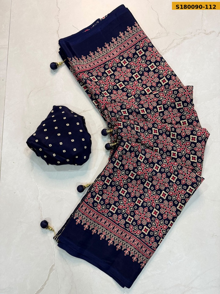 Fancy Crepe Gajji Silk Saree