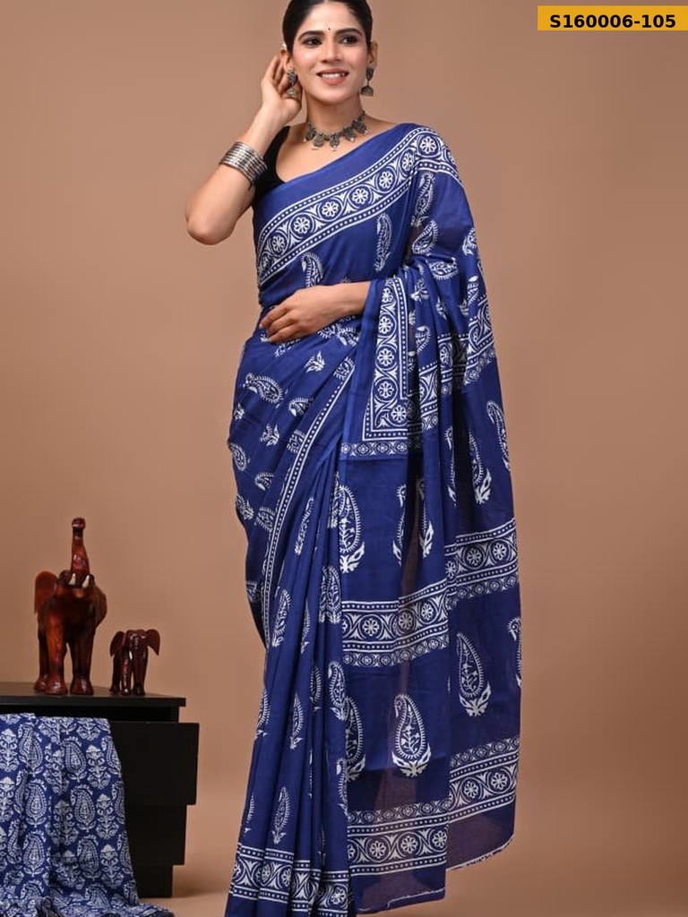 Fancy Cotton Mulmul Sarees