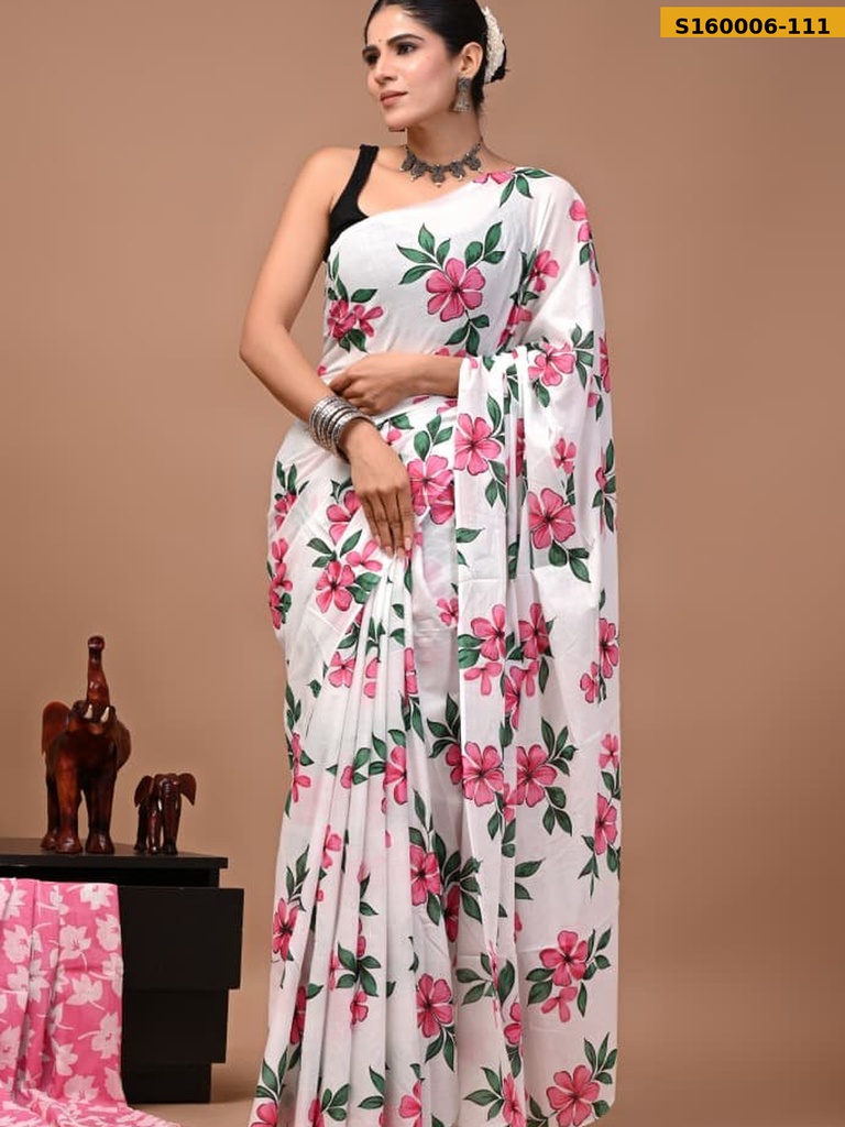 Fancy Cotton Mulmul Sarees