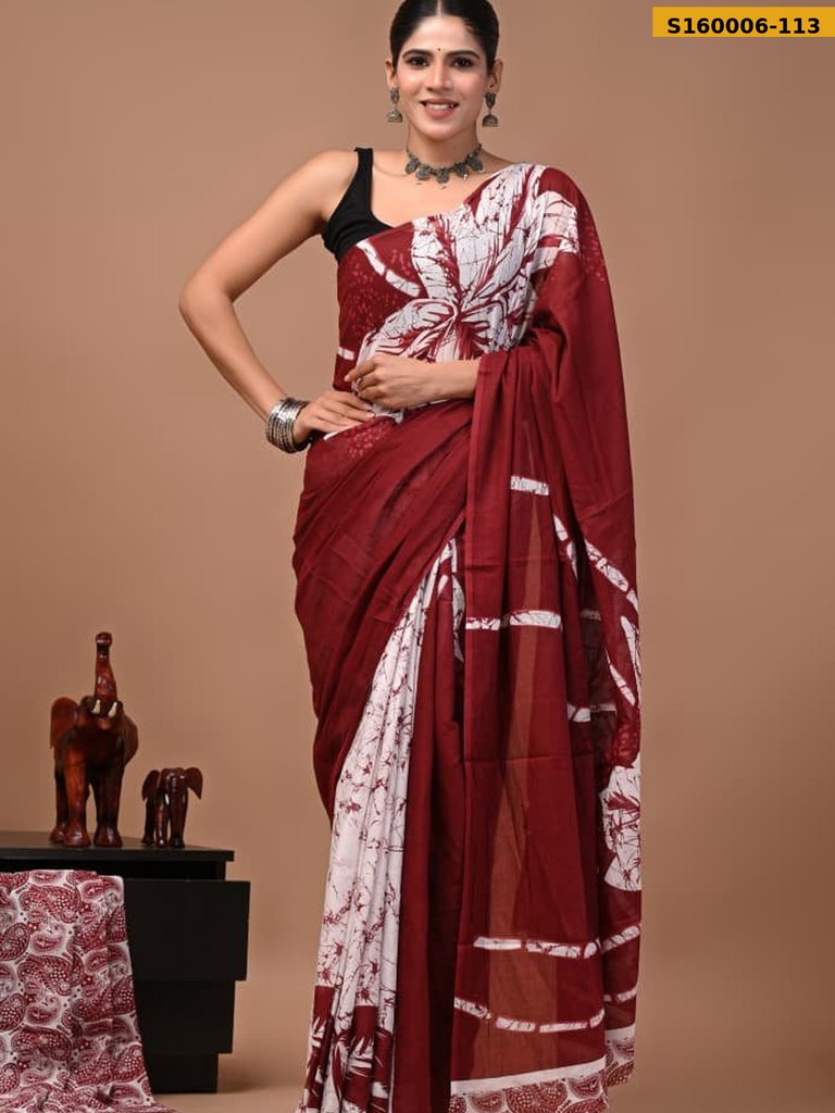 Fancy Cotton Mulmul Sarees