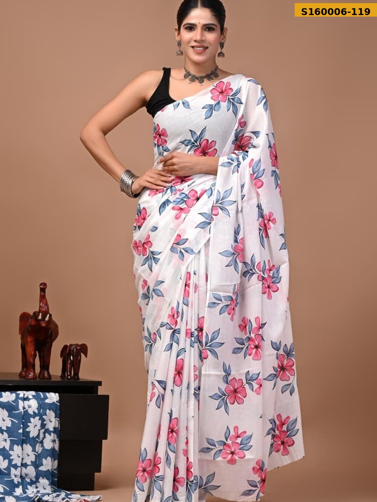 Fancy Cotton Mulmul Sarees